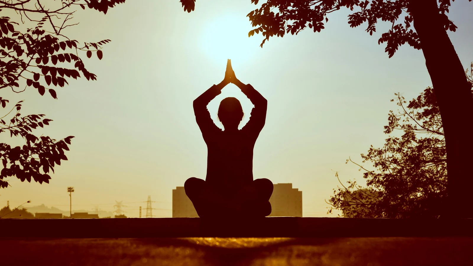 serene meditation pose on neutral background promoting mental health and calm breathing