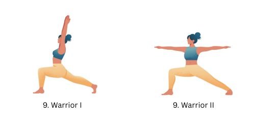 Warrior I and Warrior II